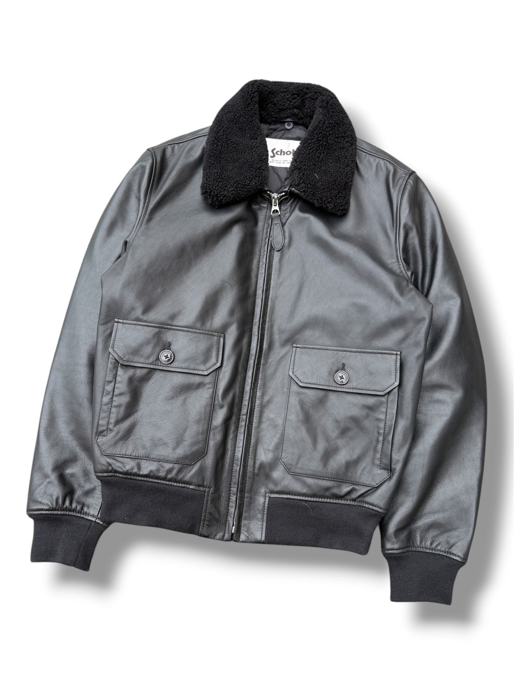 Schott NYC Faux Fur Leather Bomber Jackrt