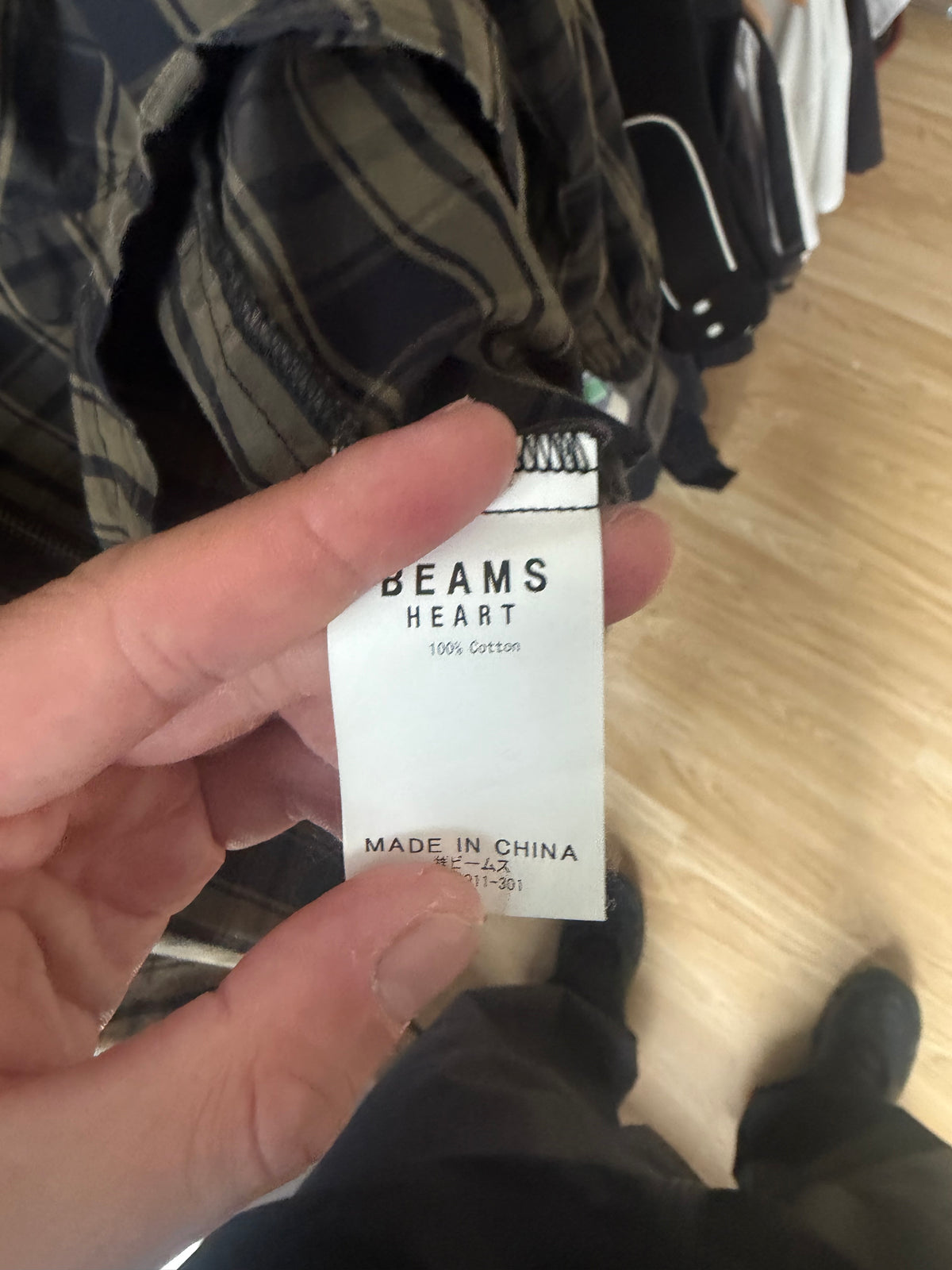 Beams Checked Zip Shirt