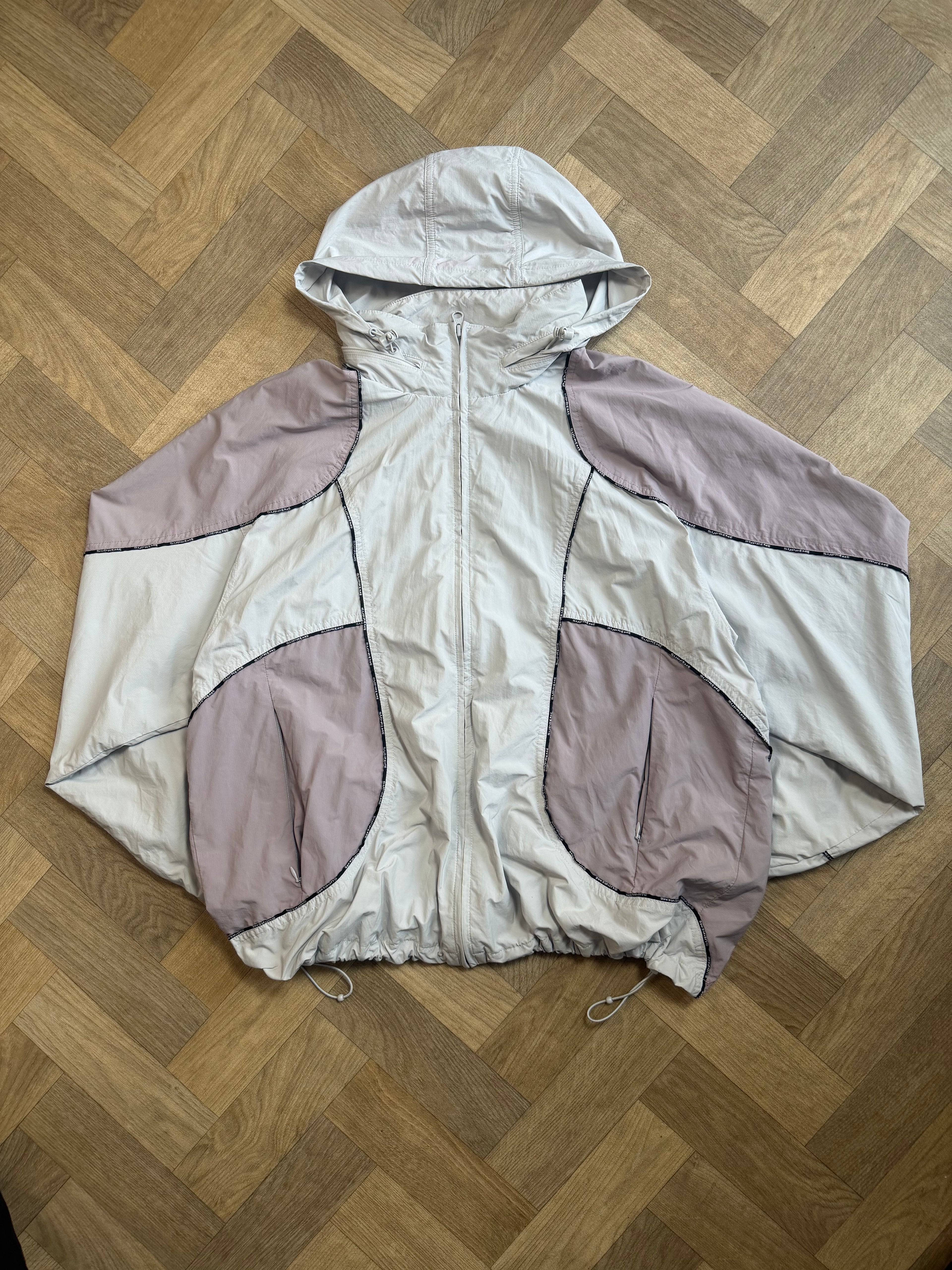Supreme Logo Piping Hooded Track Jacket