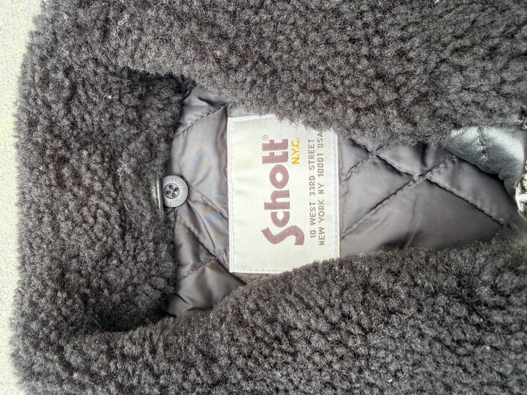 Schott NYC Faux Fur Leather Bomber Jackrt
