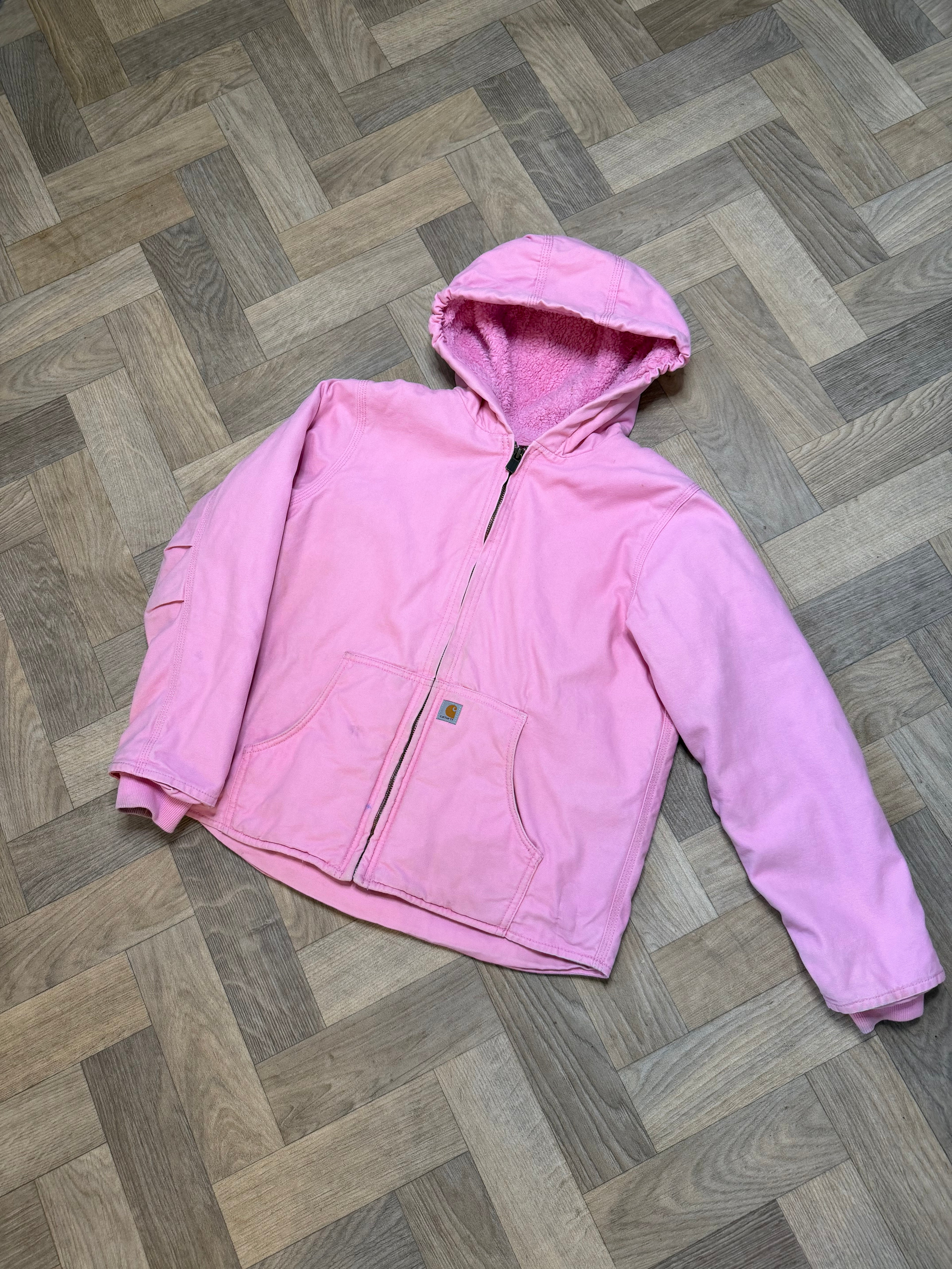 Carhatt sherpa lined hooded workwear jacket