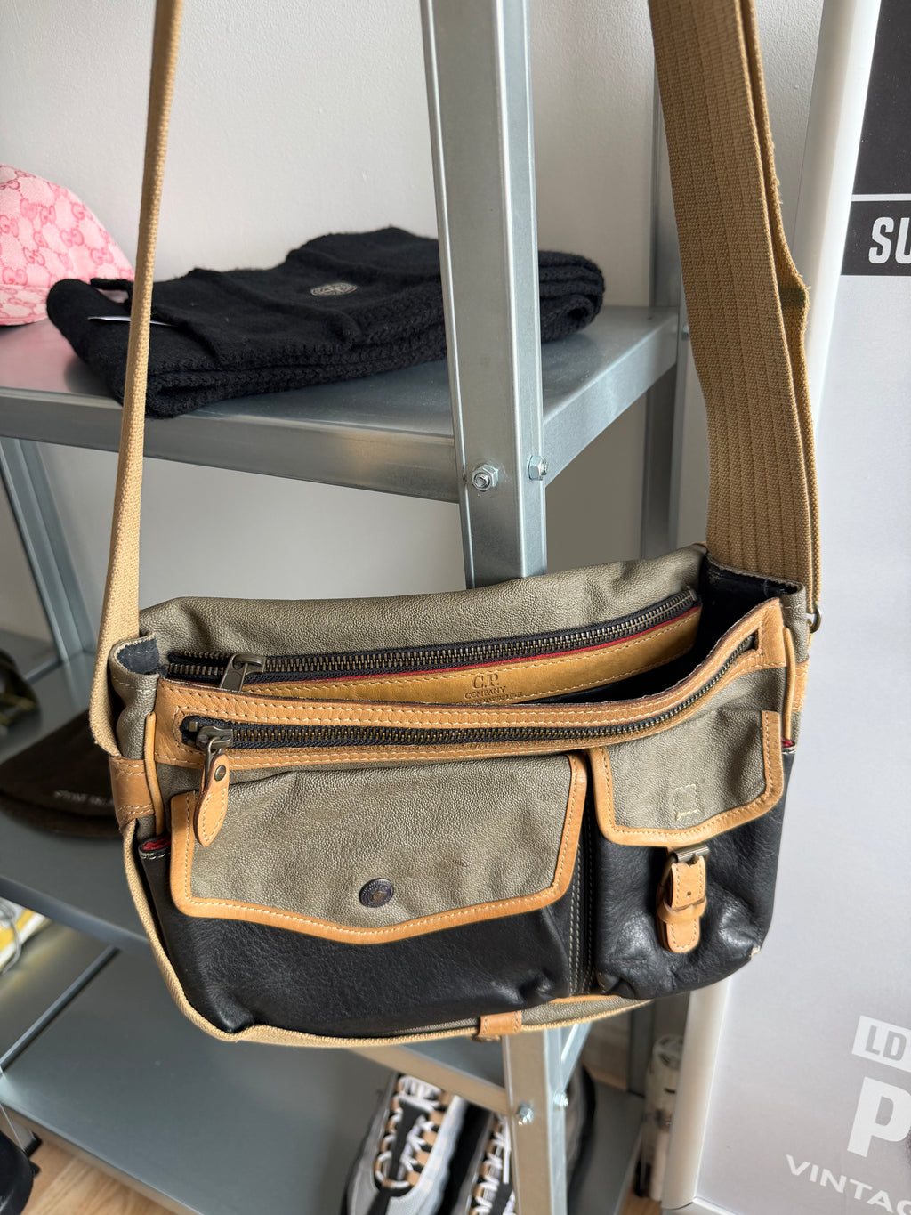80s C.P Company Ideas By Massimo Osti Leather Side Bag