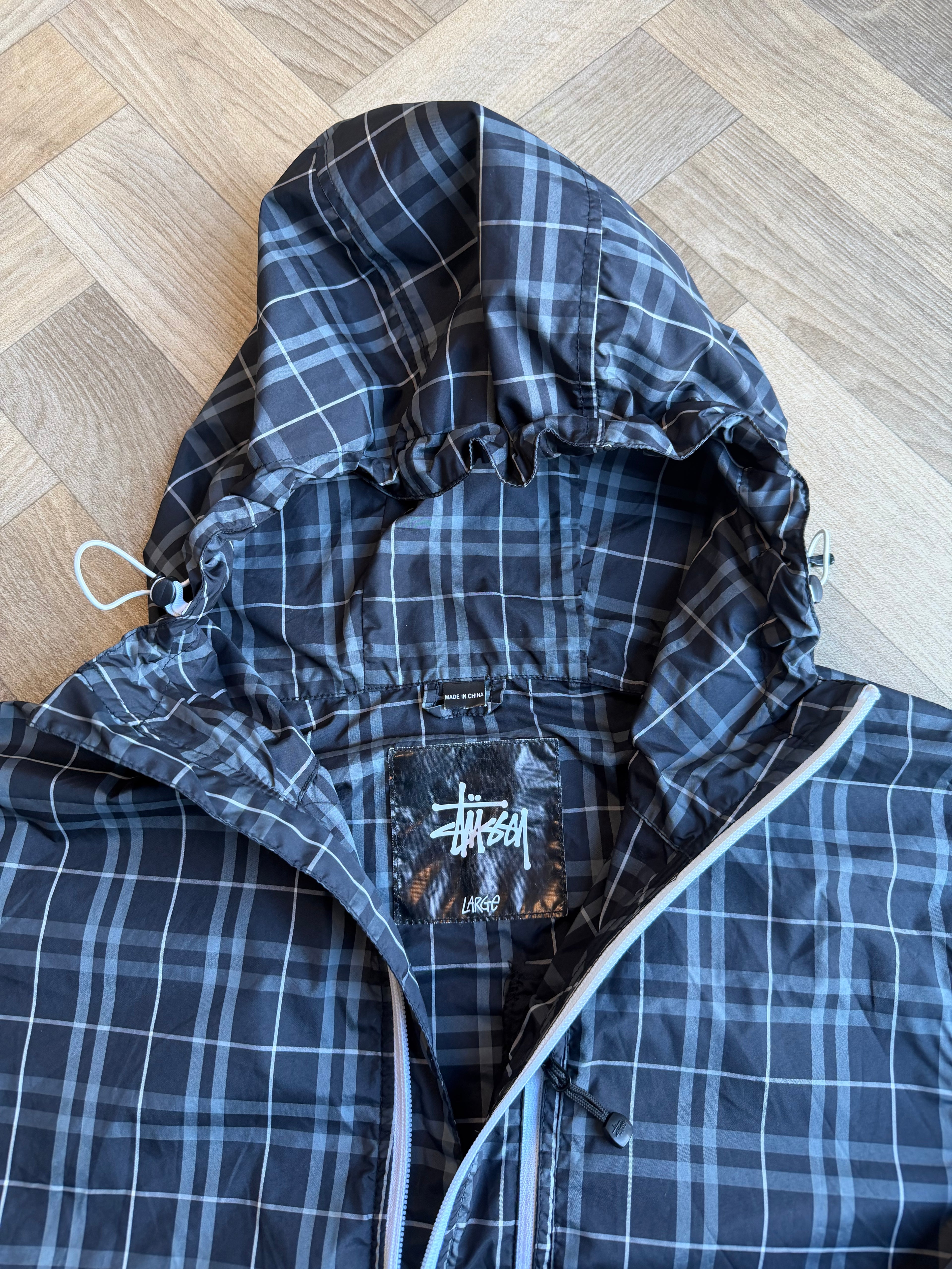 00s stussy plaid technical jacket